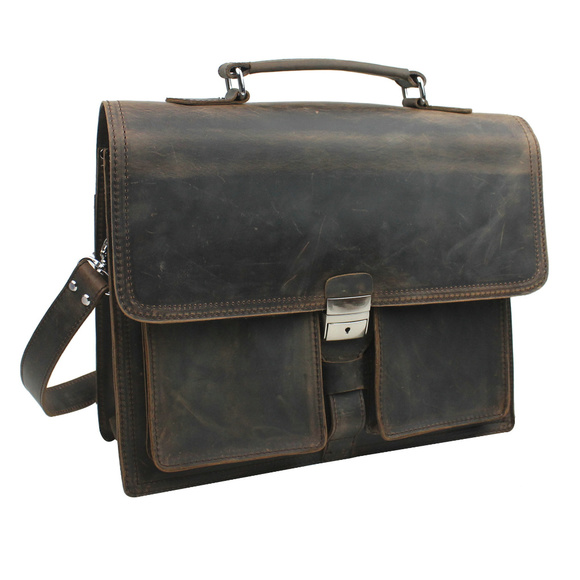 Pro Cowhide Leather Portfolio Briefcase L46DV